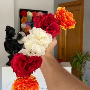 Diadema de claveles de flamenca.