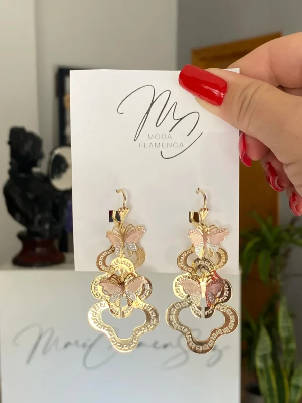 Pendientes de flamenca de mariposas