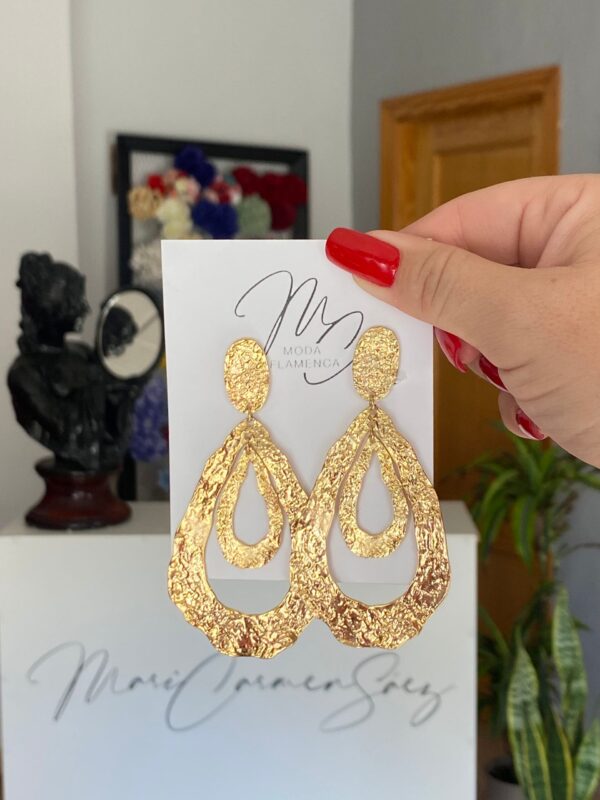 Pendientes de flamenca dorados doble aro.